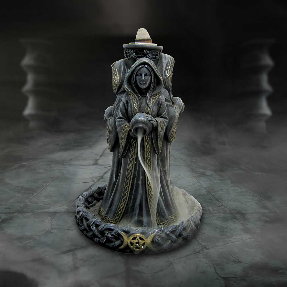 Triple Moon Goddess Incense Backflow Burner