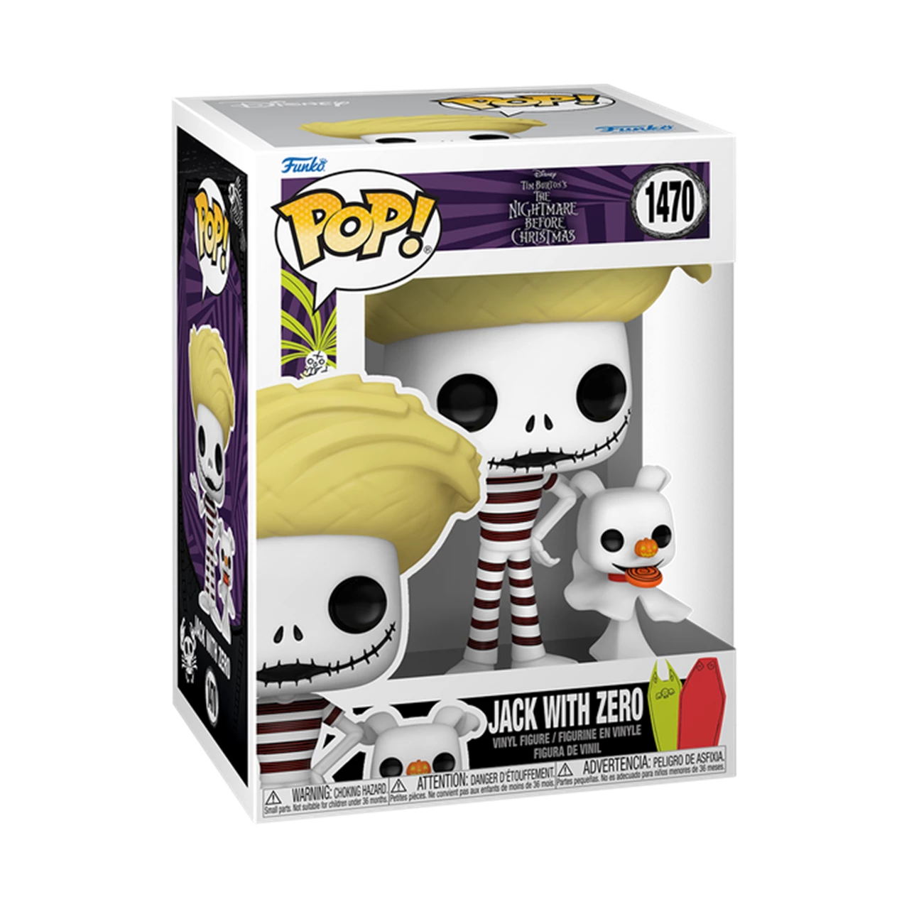 Funko Pop! Nightmare Before Christmas 1470 Beach Jack With Zero Vinyl Figure
