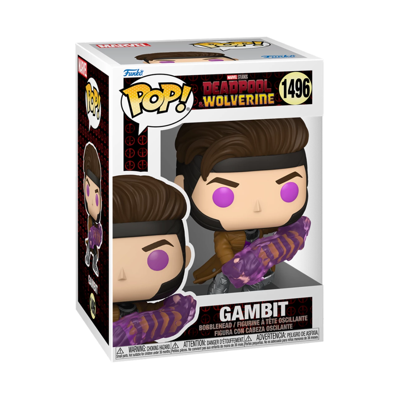 Marvel Deadpool And Wolverine 1496 Gambit With Charged Cards Funko Pop! Vinyl Figure