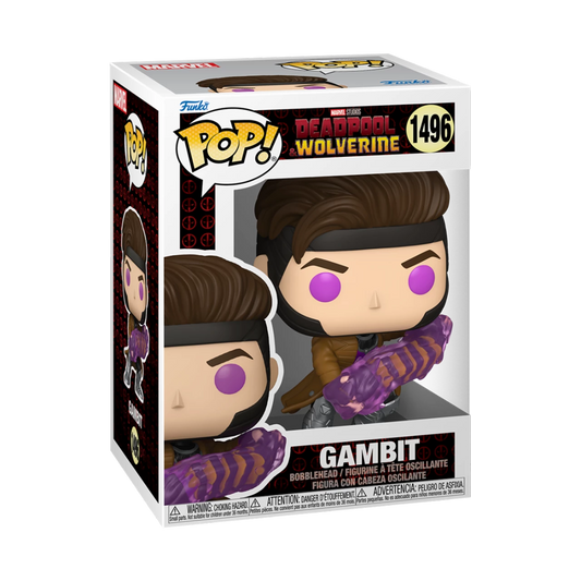 Marvel Deadpool And Wolverine 1496 Gambit With Charged Cards Funko Pop! Vinyl Figure