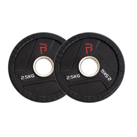Body Power 2.5kg Rubber Tri-Grip Olympic Weight Plates (x2)