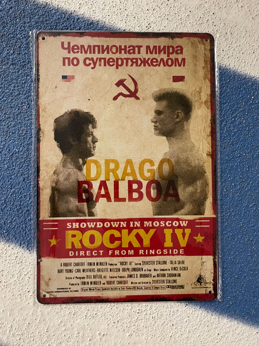Rocky IV Drago Movie Poster A4 Metal Sign