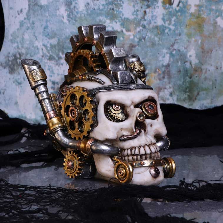 Metal Head 15.5cm Skull Box